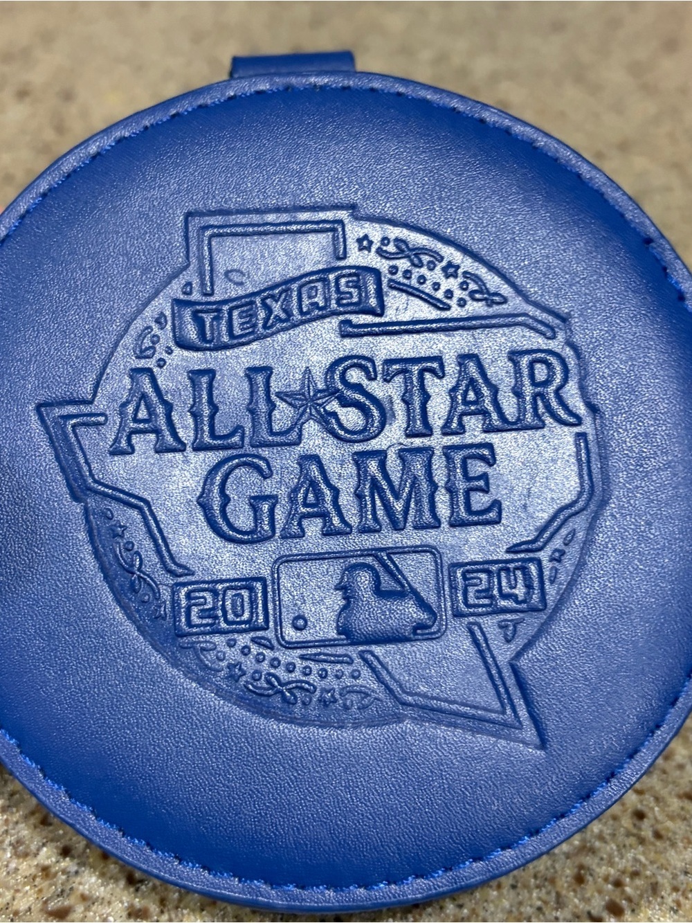 Official MLB Texas ALLSTAR Game Blue Leather Coin Purse Bag Charm ASTROS RANGERS